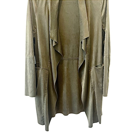 Max Studio | Vintage Suede Trench Coat | Olive Green Cardi | Women’s Size Medium - Picture 6 of 11